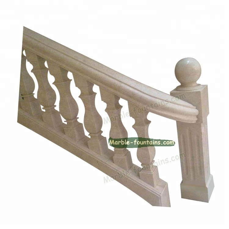 High Quality Marble Stone Balcony Handrails And Balustrades Post for sale