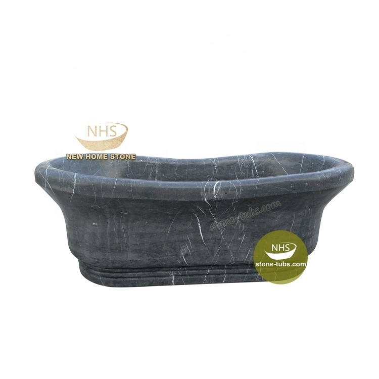 new matte black stone tub freestanding 2 person luxury black marquina bathtub free standing marble bathtub