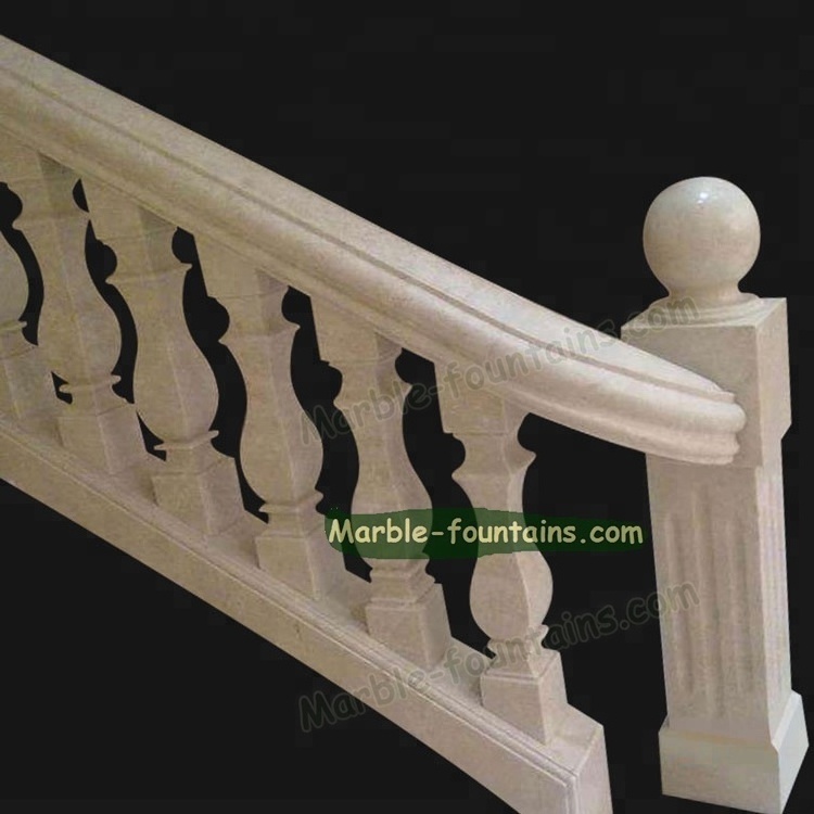 High Quality Marble Stone Balcony Handrails And Balustrades Post for sale