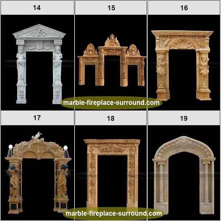 Custom Luxurious Large Hand Carved Stone Marble Door Surround Stone Door Frame