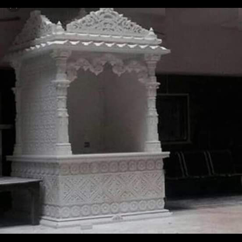 Luxurious White Marble Hindu Hand Carved Natural Marble Mandir Temple For Home religious occasions