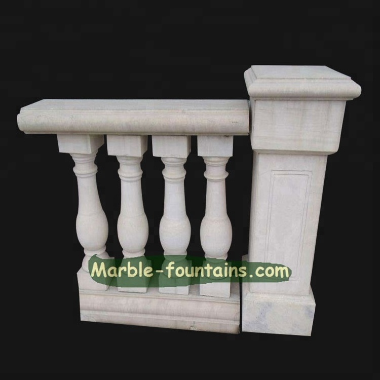 High Quality Marble Stone Balcony Handrails And Balustrades Post for sale