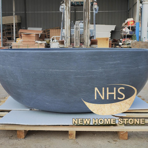 Customized Oval Shaped  Black Marble Spa Tubs Stone Baby Bath tub Walk in Tub for Adults