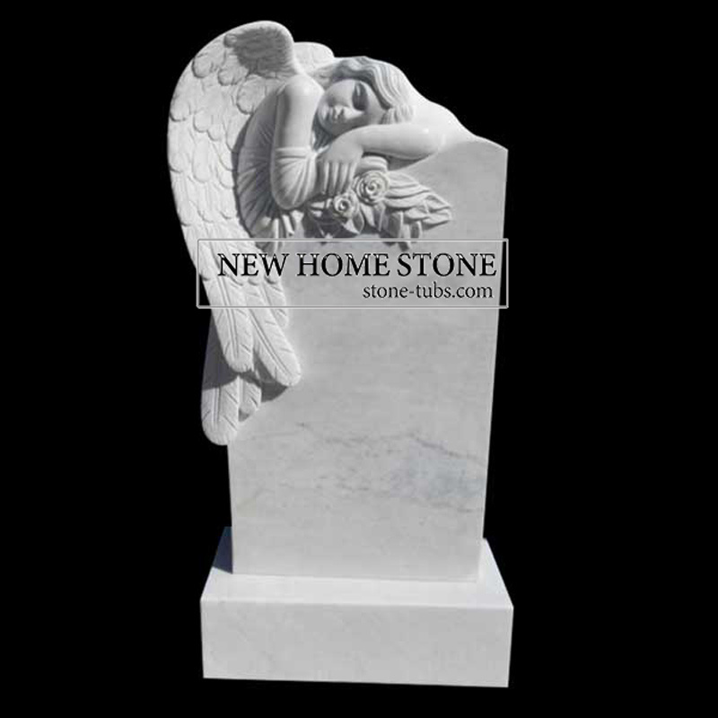 customized  grave headstone tombstone white marble engraving angel gravestone headstones for graves