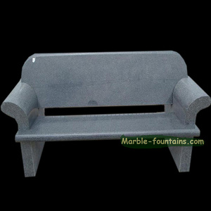 Garden decoration Black Granite basalt black marble out door stone park bench