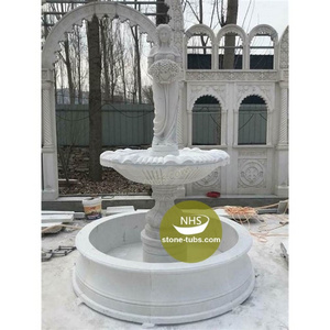 victorian fountain outdoor garden Ganesh statue water marble waterfall fountain outdoor decorative