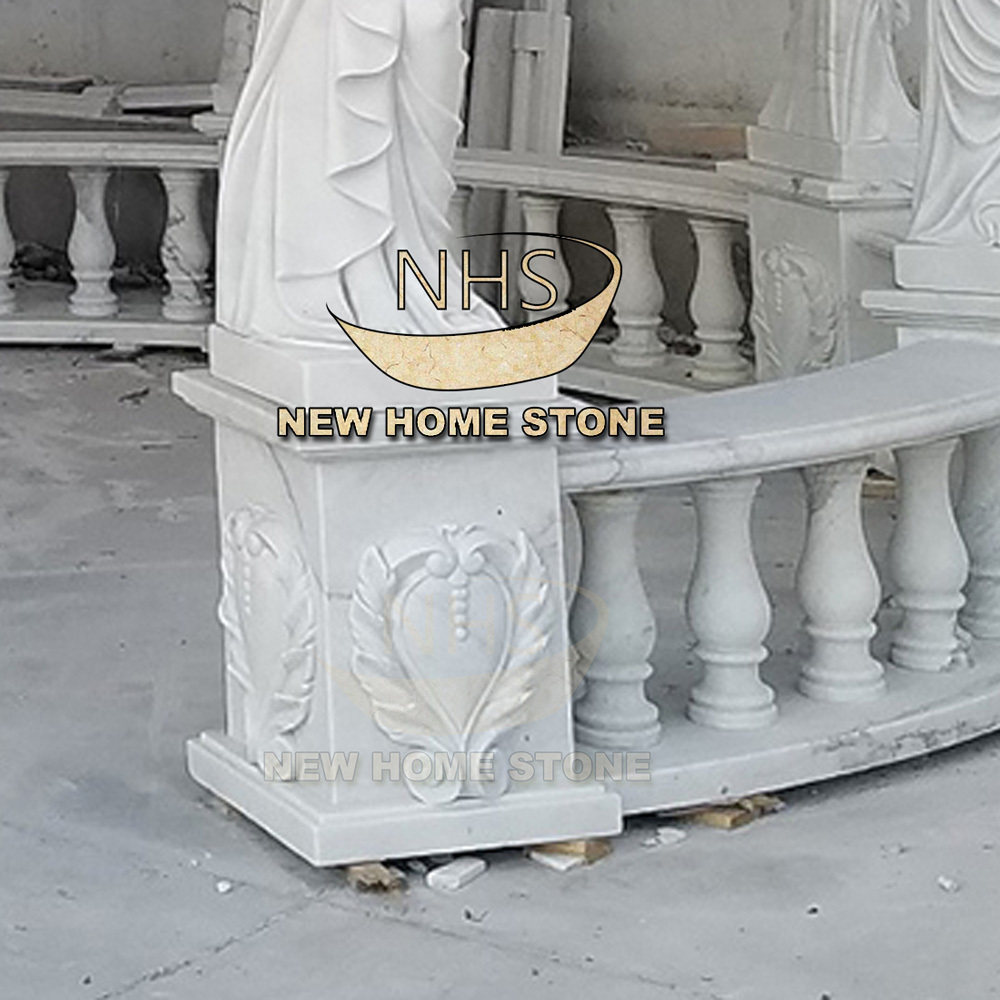 china hand carved white natural stone carved garden round marble statue column garden marble gazebo