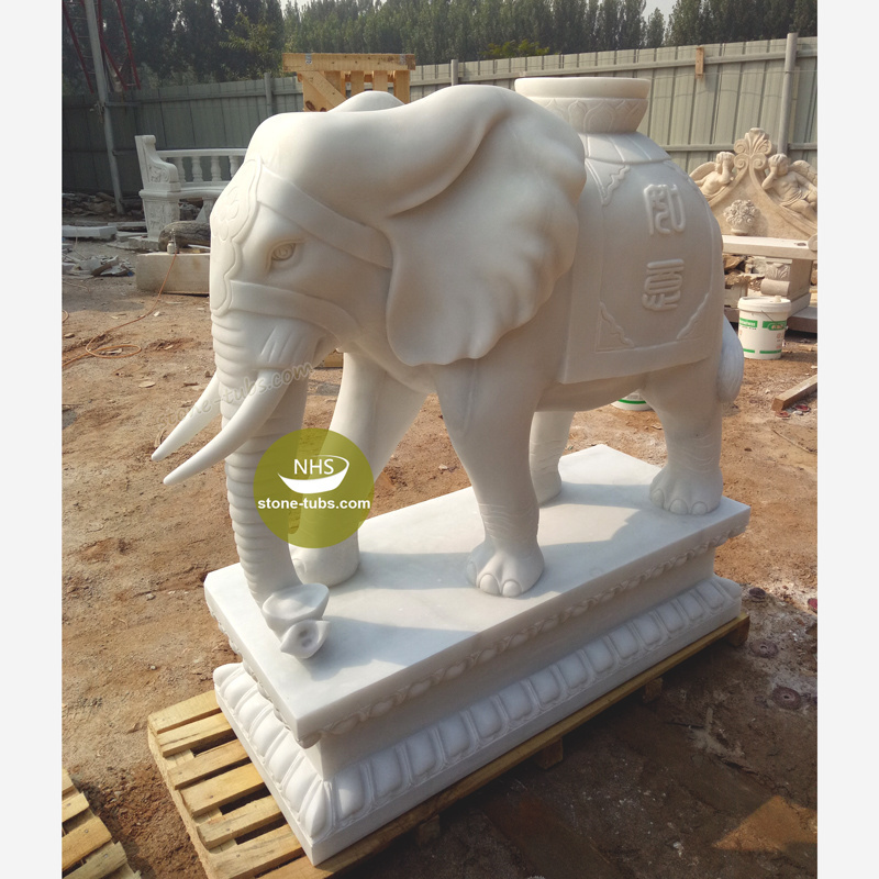 Marble elephant sculptures home decoration modern life size elephant statues stone elephant statue