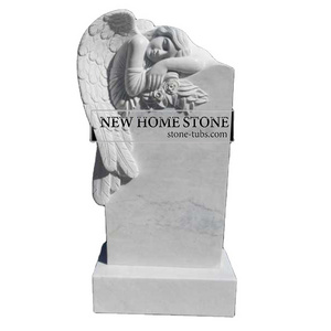 customized  grave headstone tombstone white marble engraving angel gravestone headstones for graves