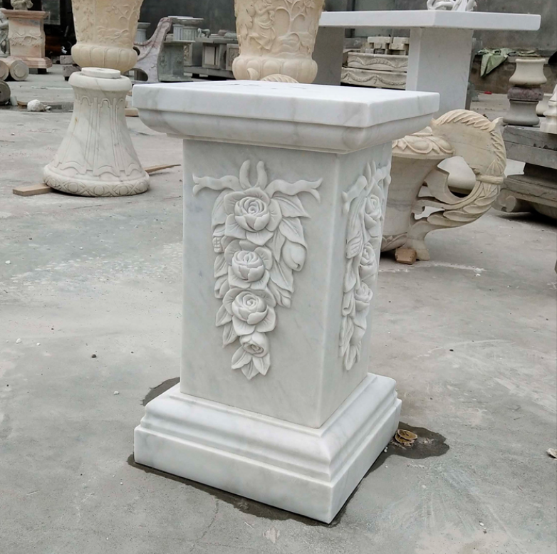 natural solid yellow marble column roman pedestal column base nature solid marble statue plinth