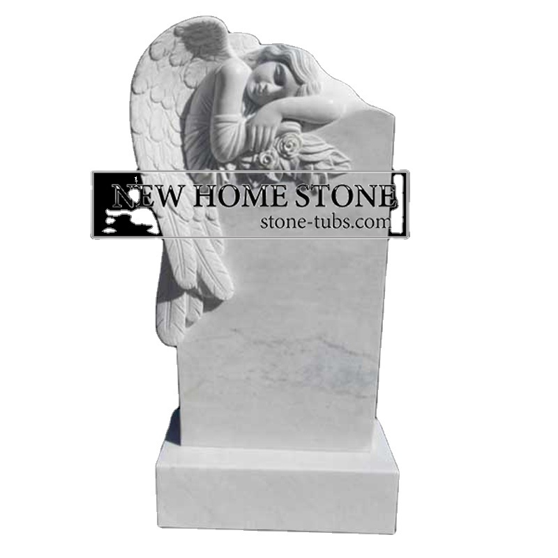 customized  grave headstone tombstone white marble engraving angel gravestone headstones for graves