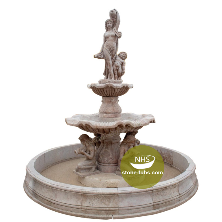 victorian fountain outdoor garden Ganesh statue water marble waterfall fountain outdoor decorative