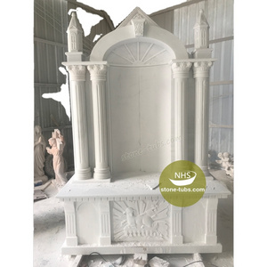 Luxurious White Marble Hindu Hand Carved Natural Marble Mandir Temple For Home religious occasions