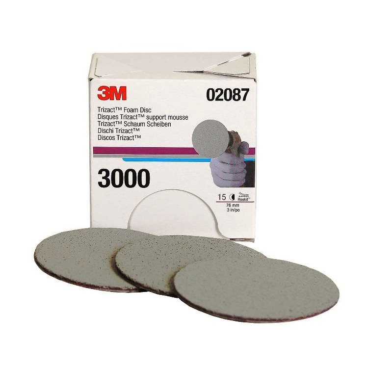 3M 02087 3inch 3000 grit wet dry sand sponge round wet sanding brasive sponge pad disc trizact polishing pad