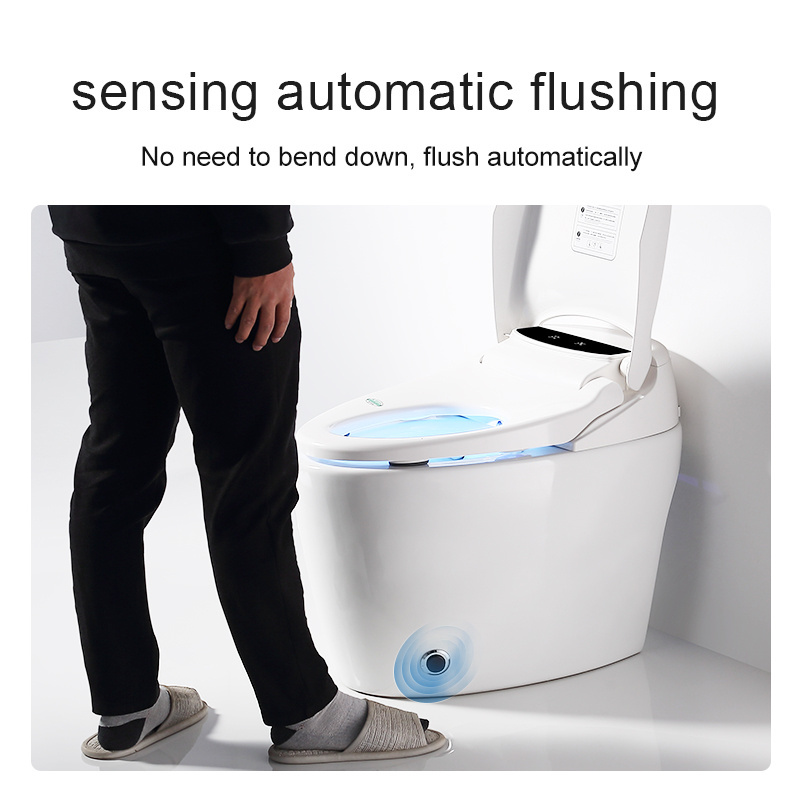 Wholesale 110V s-trap bathroom floor mounted smart water closet foot sensor electronic intelligent wc smart toilet with bidet