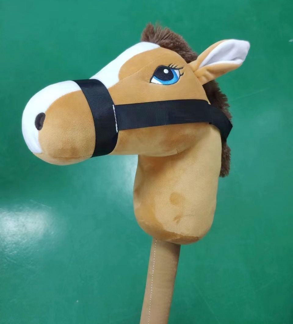 Performance props horse head doll baby toys plush riding stick toy baby horse head stick toys