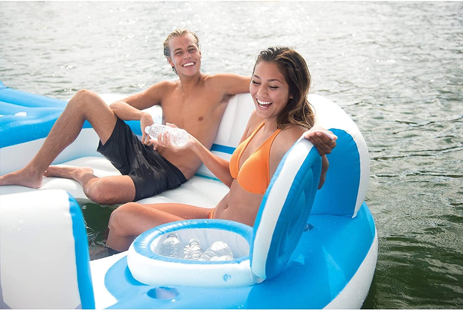 Custom PVC 6 7 people tropical Tahiti inflatable floating island 10 person inflatable pool float island