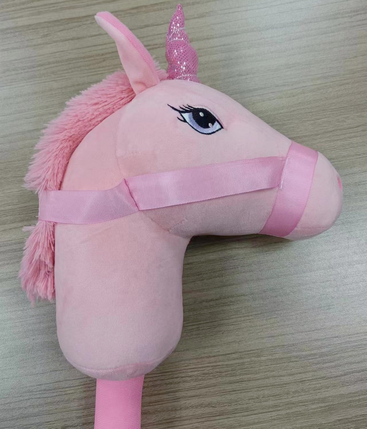 Performance props horse head doll baby toys plush riding stick toy baby horse head stick toys