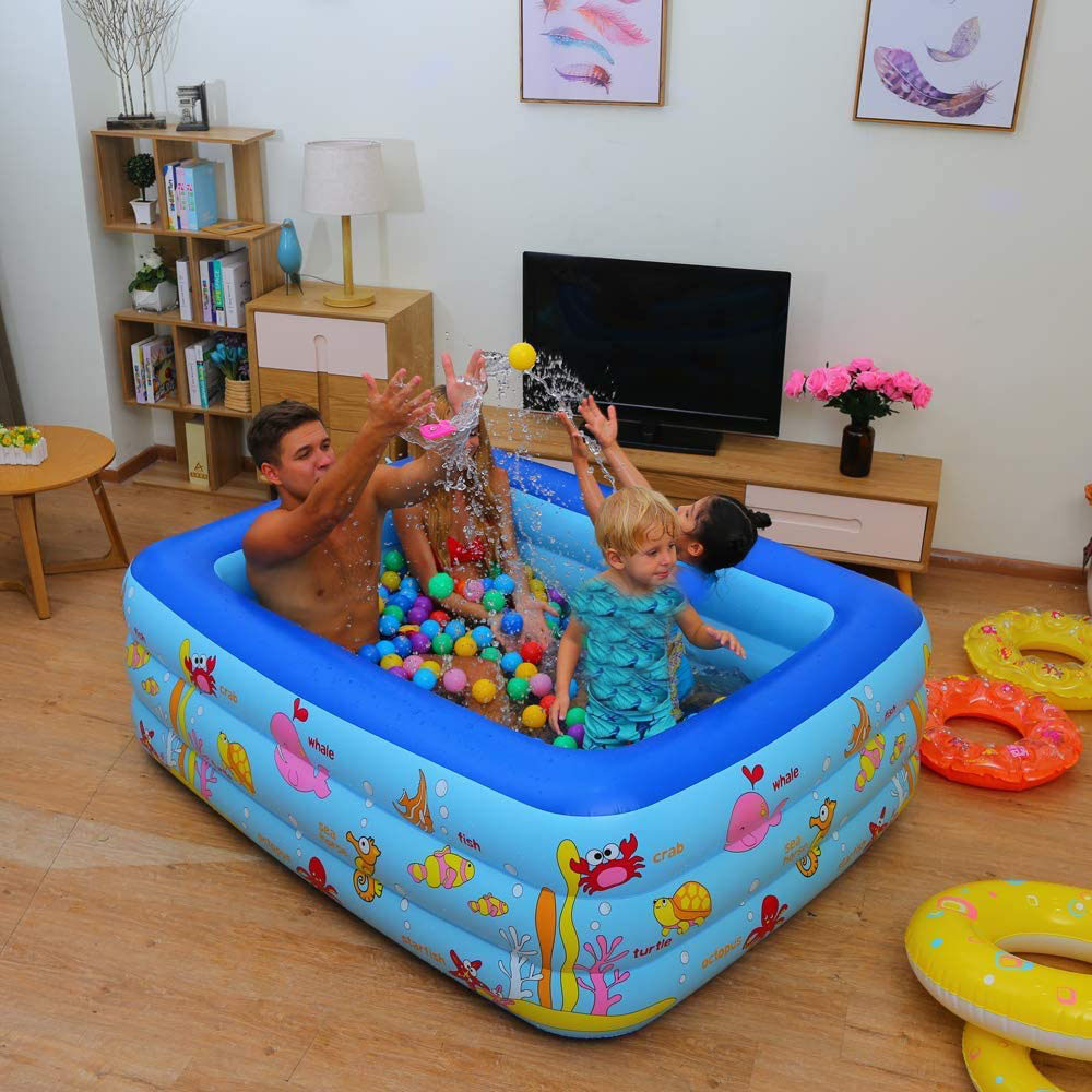 Inflatable PVC swimming pool adult children swimming pool on the ground portable family pool