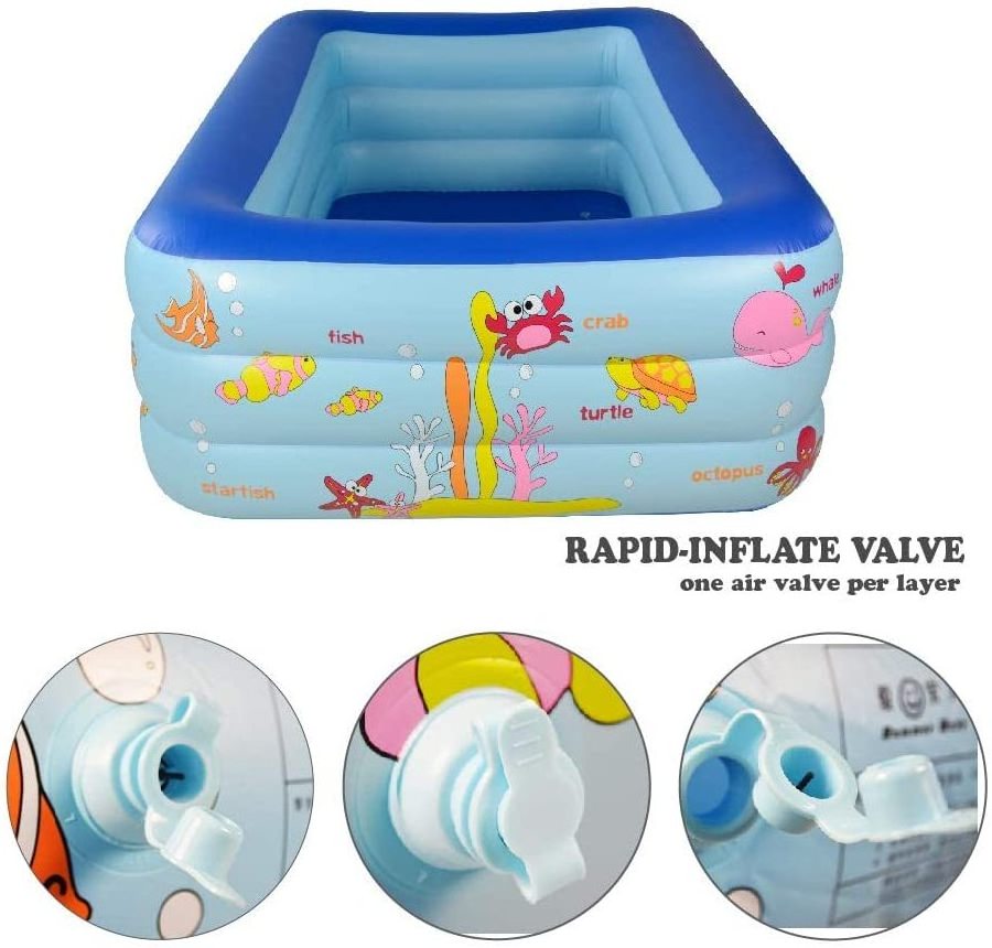 Inflatable PVC swimming pool adult children swimming pool on the ground portable family pool