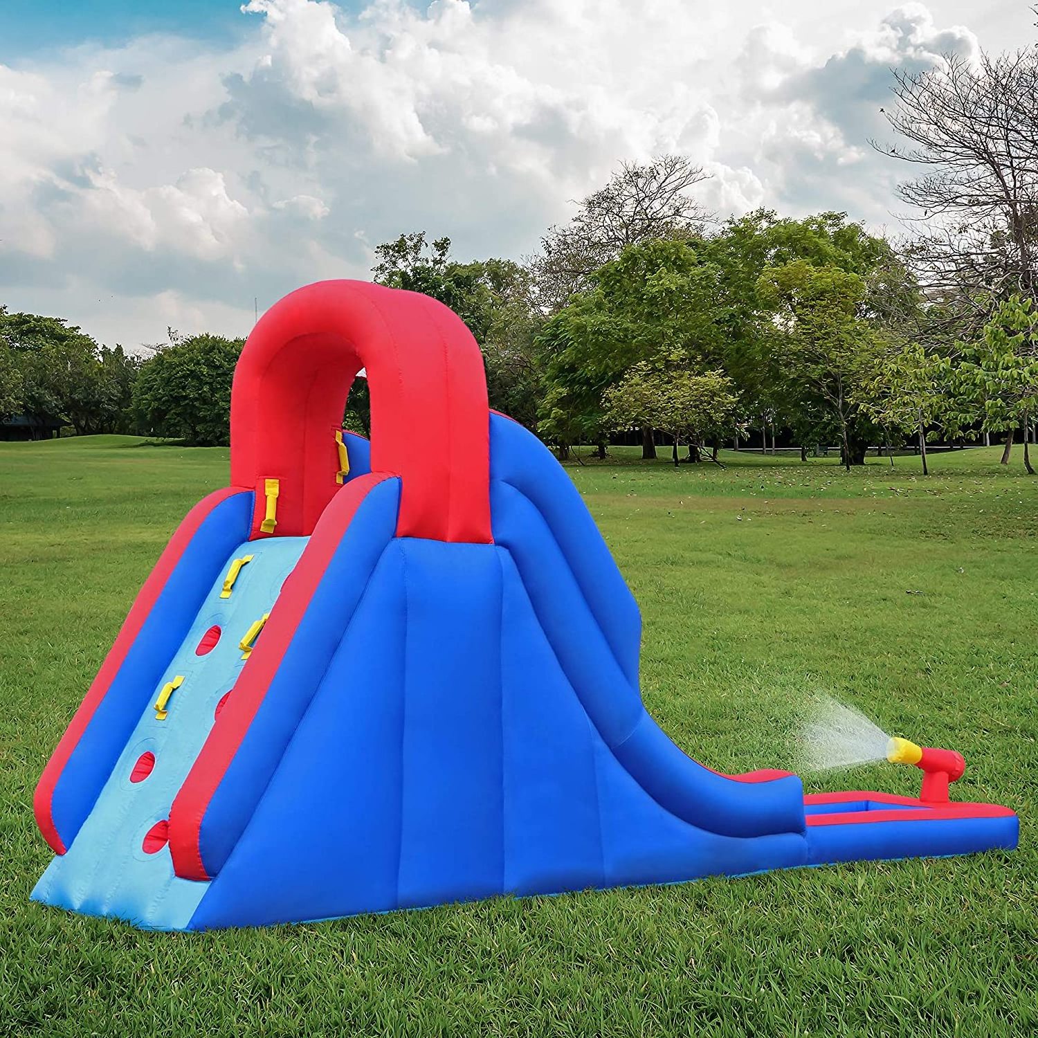 Inflatable water slide adult and children inflatable water slide outdoor rock climbing wall slide and small splash pool