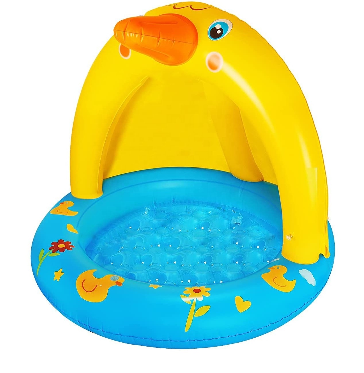 Inflatable baby pool with canopy children's splash duck swimming pool with sprinkler outdoor summer water toys