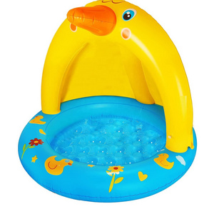 Inflatable baby pool with canopy children's splash duck swimming pool with sprinkler outdoor summer water toys