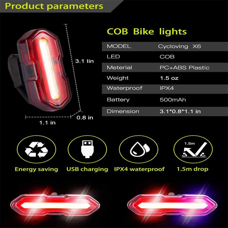 Scooter Warning Light Night Safety LED Flashlight Strip Lamp For Xiaomi Mijia M365 Electric Scooter Bike Accessory Bicycle Light