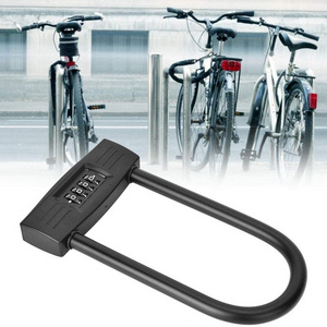 New Image Bicycle U Shaped Lock Heavy Duty 4 Digit Combination Anti Theft Secure Password Lock For Gate Bikes Scooter Locks