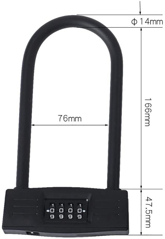 New Image Bicycle U Shaped Lock Heavy Duty 4 Digit Combination Anti Theft Secure Password Lock For Gate Bikes Scooter Locks