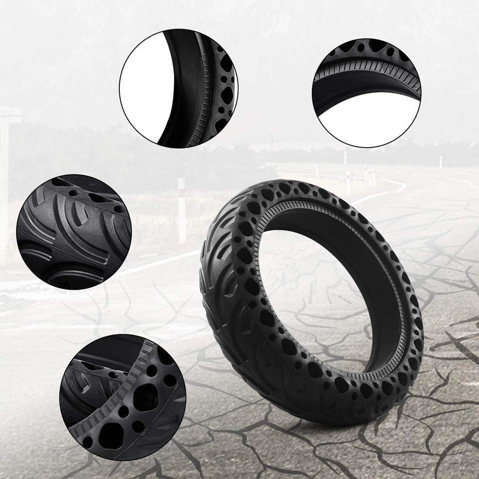 New Image EU Stock 8.5 Inch Black Honeycomb Solid Rubber Tire Electric Scooter Tubeless Shock Absorber Scooter 8 1/2 Solid Tires