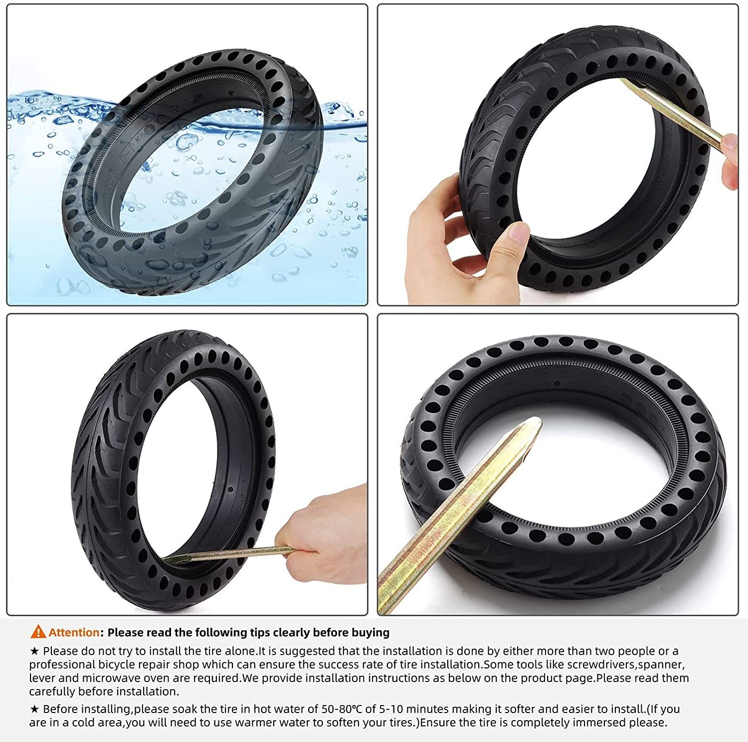 New Image Escooter 8.5 inch Solid Tire Wheel Explosion-proof Honeycomb Tire Wheels For Xiaomi M365 Electric Scooter Airless Tire