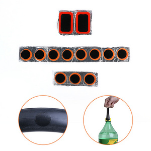 Bicycle Inner Tire Patch Repair Kit With 13 PCS Vulcanizing Patch 6 Glueless Puncture Patchs 4 Metal Scuffer And Storage Box