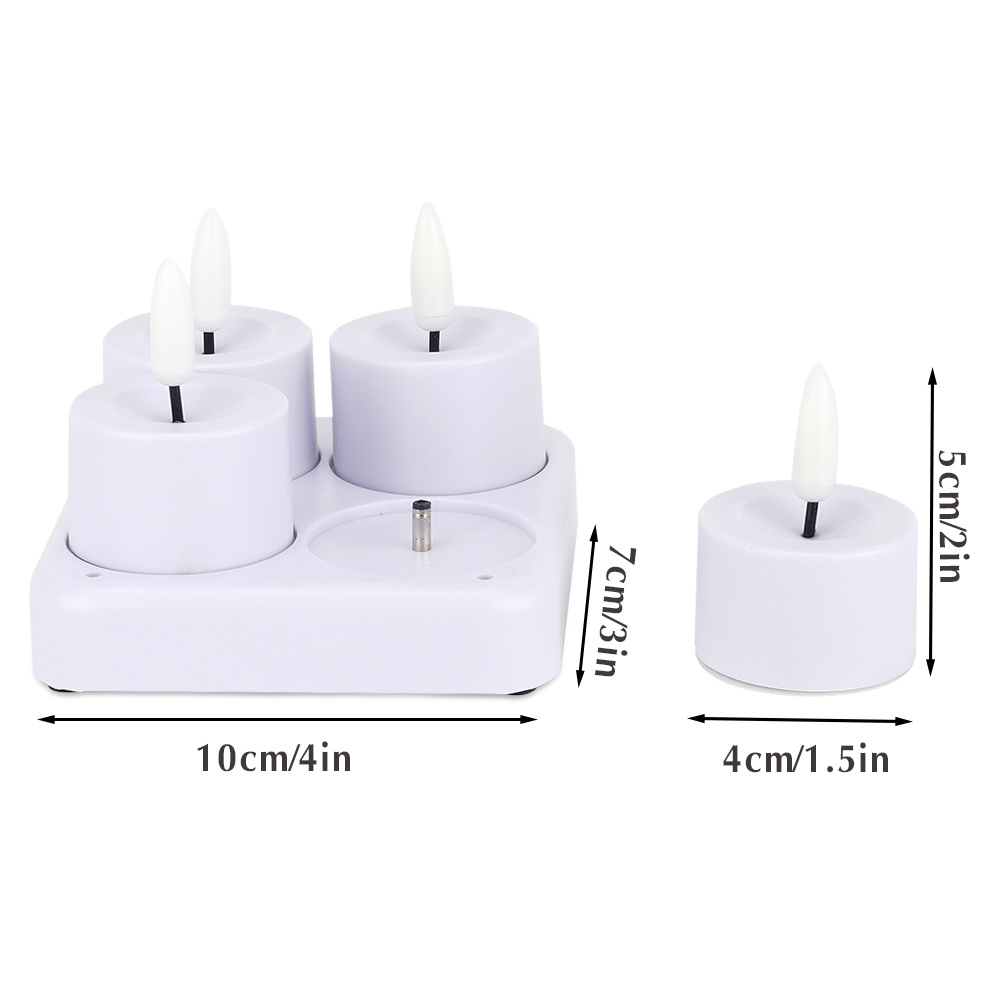 Rechargeable Cool White Electric LED Tea Light Safe Energy Saving LED Candle Lights Window Flameless Electric Candles