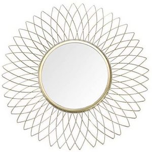 RTS US Stocks Home Collection 14.5" Golden Sunflower Decorative Metal Mirror Classic Metal Decorative Wall Mirror (Flower)