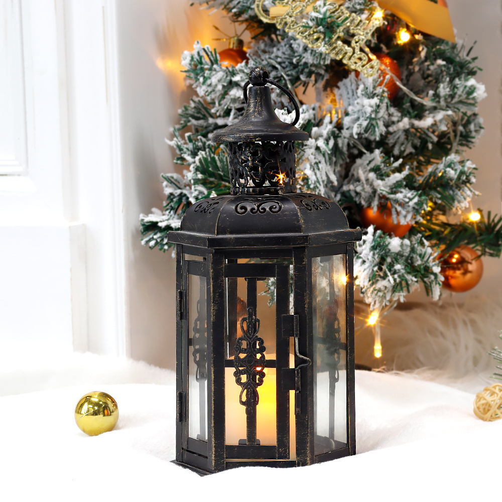 Wholesale Iron Artificial Moroccan Candle Holder Lantern Retro Decorative Hanging Lantern Hanging Table Lantern For Indoor