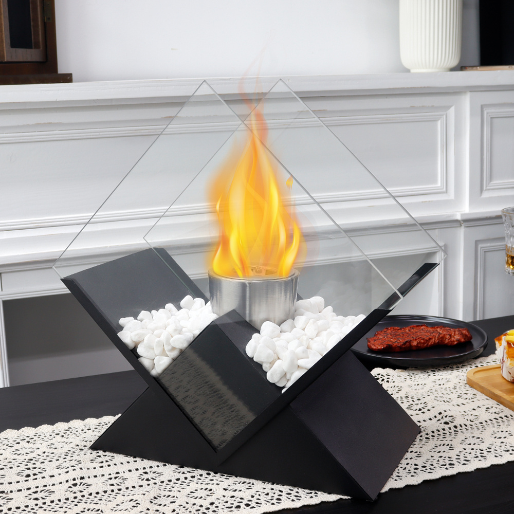 Unique Rhombus Table Top Ethanol Fireplace Indoor Brazier Winter Small Stove Fire Pit Portable Fire Bowl Fire Pot Fireplace