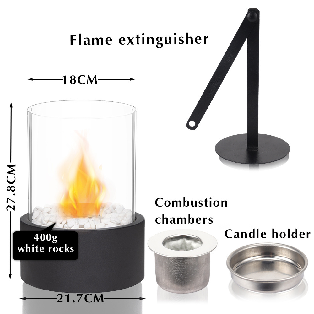 Crystal Round Glass Gel Bio Ethanol Mini Table Fire Pit Fireplace Insert Portable Small Bio Ethanol Table Fireplace