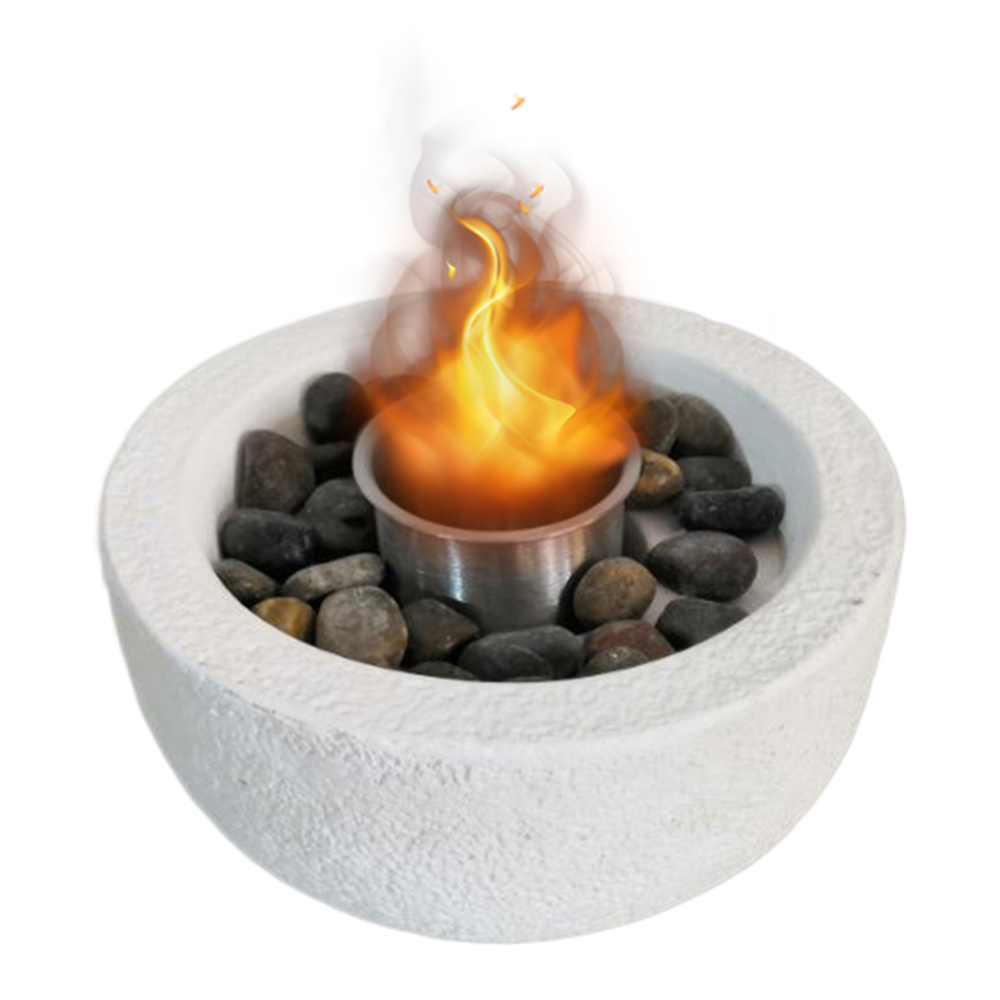 Personal Tabletop Fire Pit Portable Rubbing Alcohol Fire Pit Bowl Clean Burning Personal Concrete Stone Fireplace for Indoor