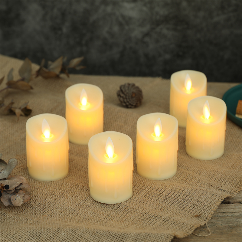 Flameless LED Memorial Candle Set Battery Operated Wax Pillar Led Candles with Timer For Holiday Christmas Halloween Decoration