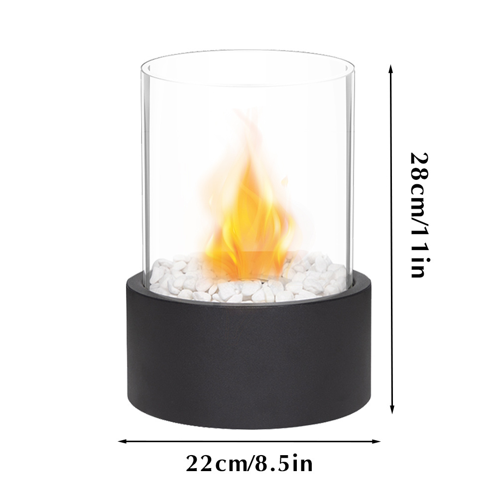 Crystal Round Glass Gel Bio Ethanol Mini Table Fire Pit Fireplace Insert Portable Small Bio Ethanol Table Fireplace