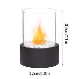 Crystal Round Glass Gel Bio Ethanol Mini Table Fire Pit Fireplace Insert Portable Small Bio Ethanol Table Fireplace