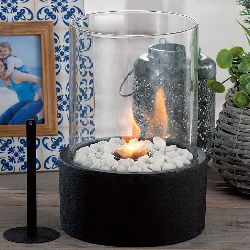 Crystal Round Glass Gel Bio Ethanol Mini Table Fire Pit Fireplace Insert Portable Small Bio Ethanol Table Fireplace