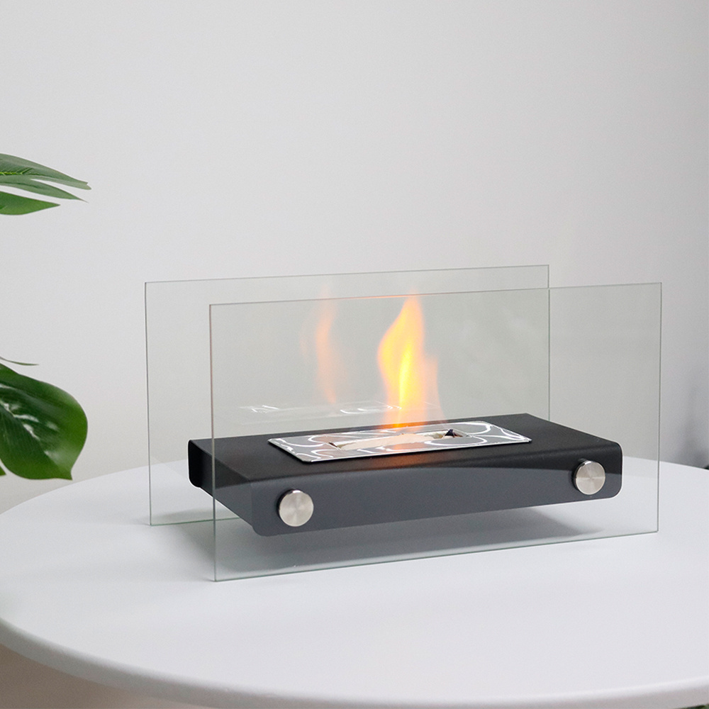 Ventless metal bio ethanol fireplace indoor door fireplace Tabletop Desk Table Top Ethanol Fireplace