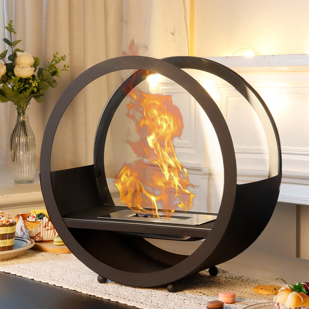 New Design Free Standing Big Fireplace Glass Tabletop Bio Ethanol Fireplace for Outdoor Garden