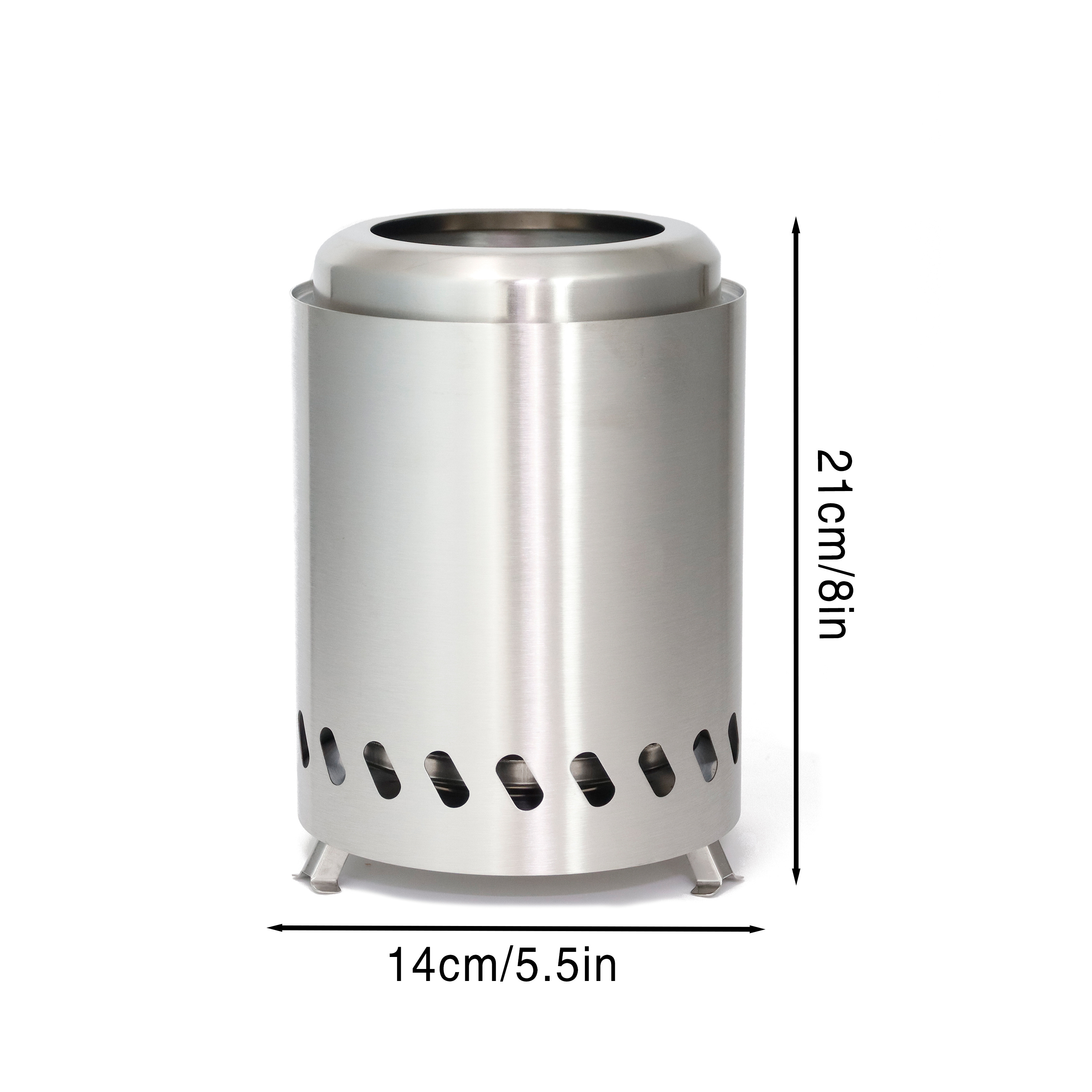 Portable Table Top Fire Pit Stainless Steel Mini Outdoor Stove with Stand Low Smoke Burning Tabletop Firepit for Camping