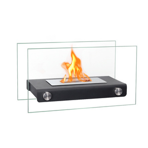 Ventless metal bio ethanol fireplace indoor door fireplace Tabletop Desk Table Top Ethanol Fireplace