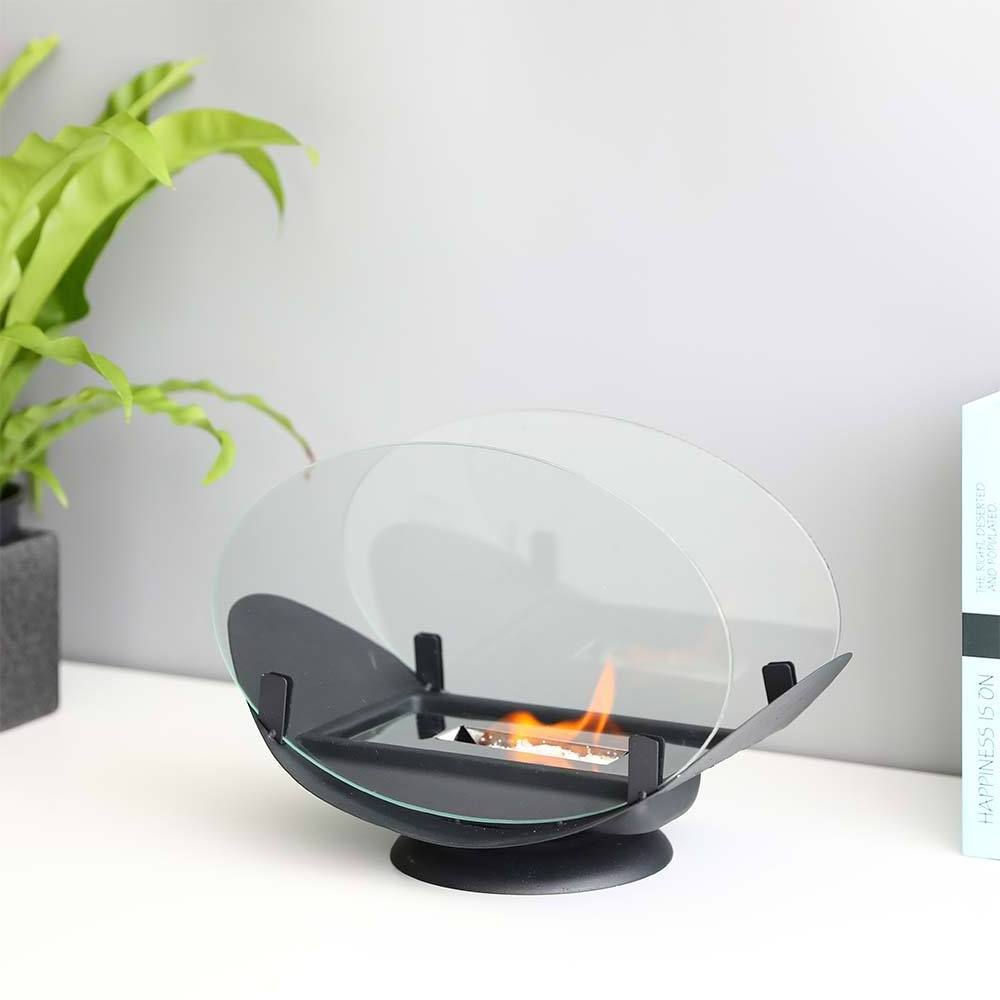 Factory Supply Glass Gel Fireplace Insert Mini Round Portable Small Bio Ethanol Table Fireplace