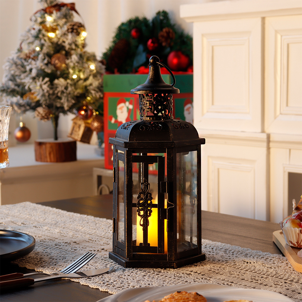 Wholesale Iron Artificial Moroccan Candle Holder Lantern Retro Decorative Hanging Lantern Hanging Table Lantern For Indoor