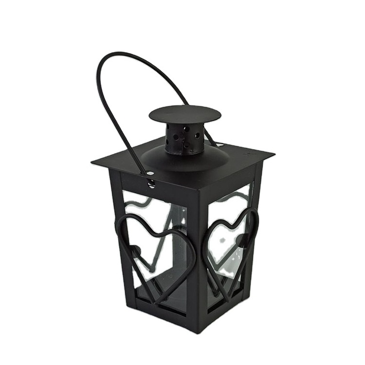 Small Mini Black White Metal Geometric Mini Metal Lantern for Wedding Favors Christmas Home Decoration